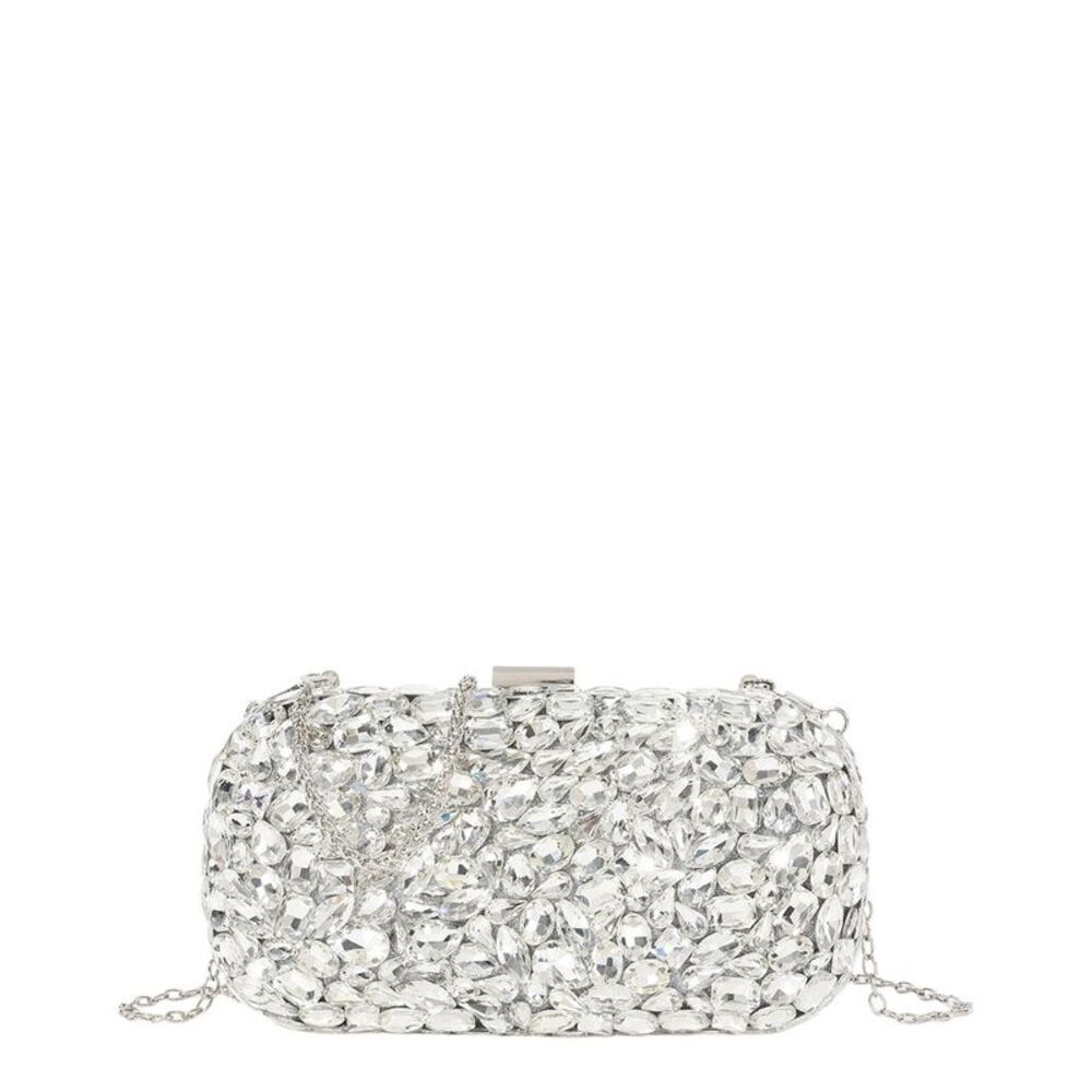 Tiffany & Fred Paris Crystal Frame Evening Clutch, Silver